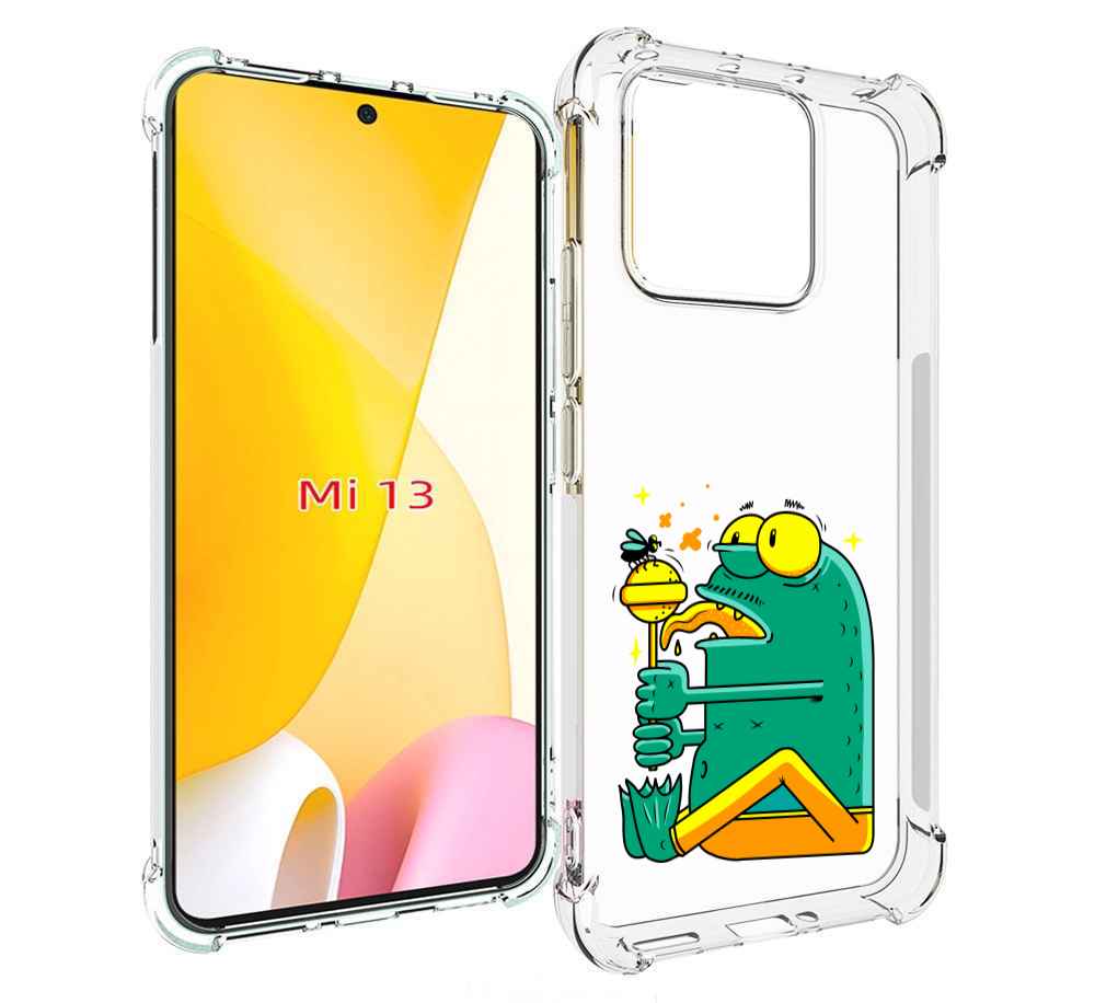 

Чехол MyPads Зеленая лягушка с чупа чупсом для Xiaomi 13, Прозрачный, Tocco