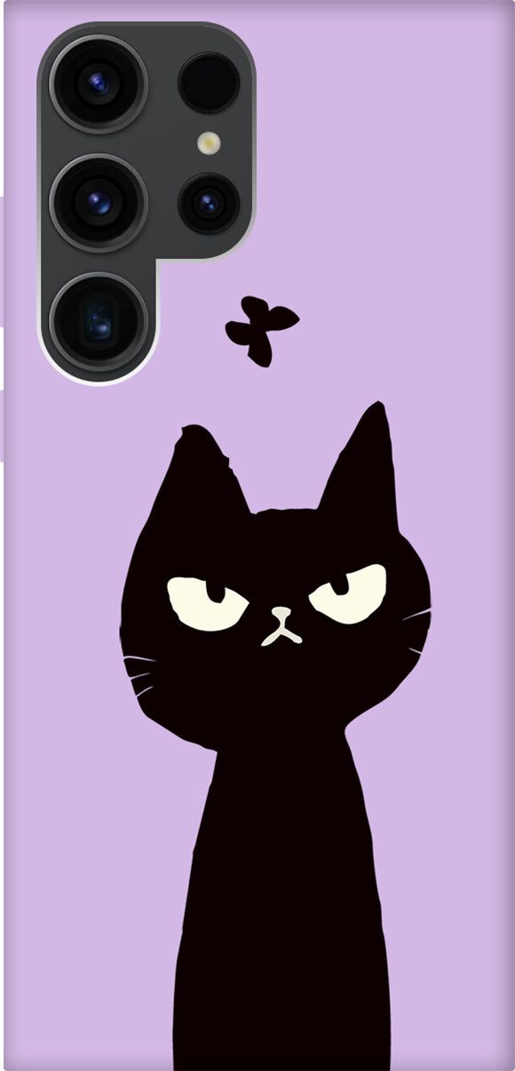 

Чехол на Samsung Galaxy S23 Ultra "Disgruntled Cat" сиреневый, Фиолетовый;черный, 158368