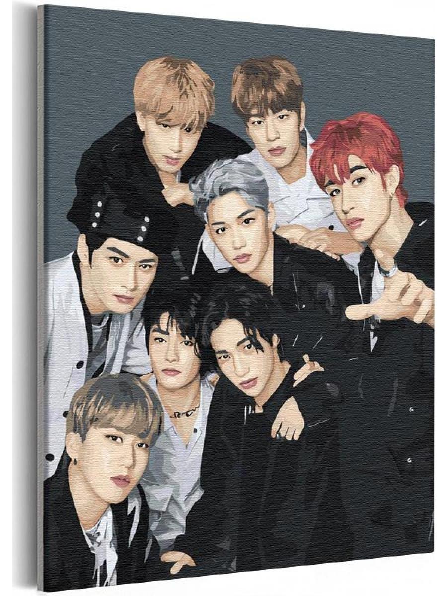 

Картина по номерам Живопись по номерам Stray Kids K-POP Корейская группа 40х50, Stray Kids K-POP Корейская группа 40х50