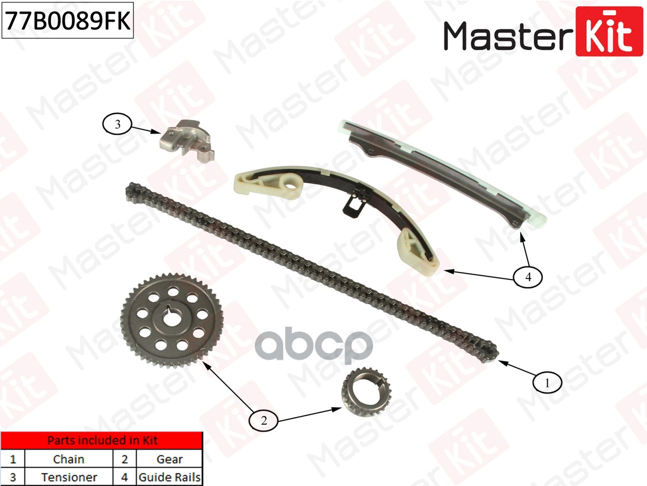 

Комплект Цепи Грм Honda Jazz/Civic 1.3i L13 05- MasterKit арт. 77B0089FK