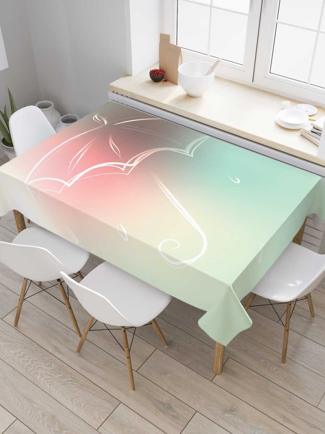 

Скатерть прямоугольная JoyArty "Дождевая погода" из оксфорда, 180x145 см, Дождевая погода