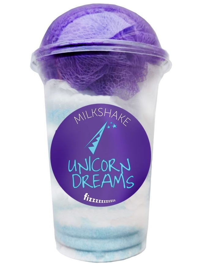 Подарочный набор MODUM Modo Unicorn Dreams MILKSHAKE шипучая соль мочалка