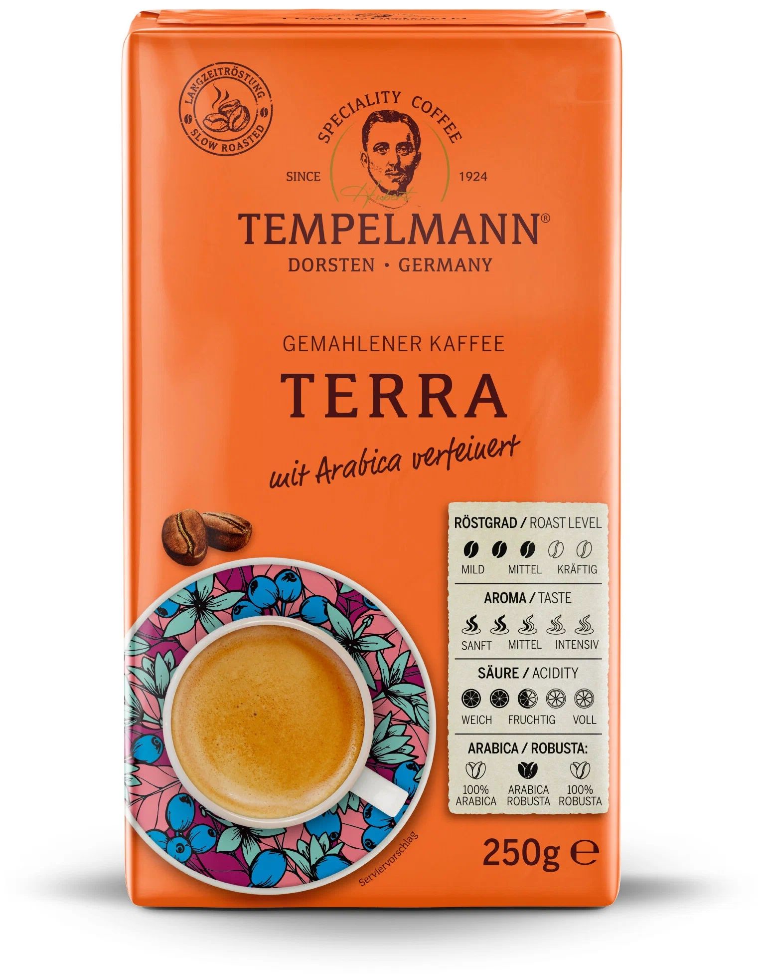 

Кофе Tempelmann Terra арабика и робуста молотый 250 г