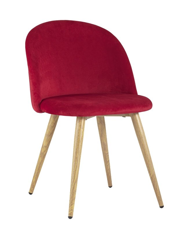 фото Стул stool group лион красный, сиденье и спинка из красного велюра