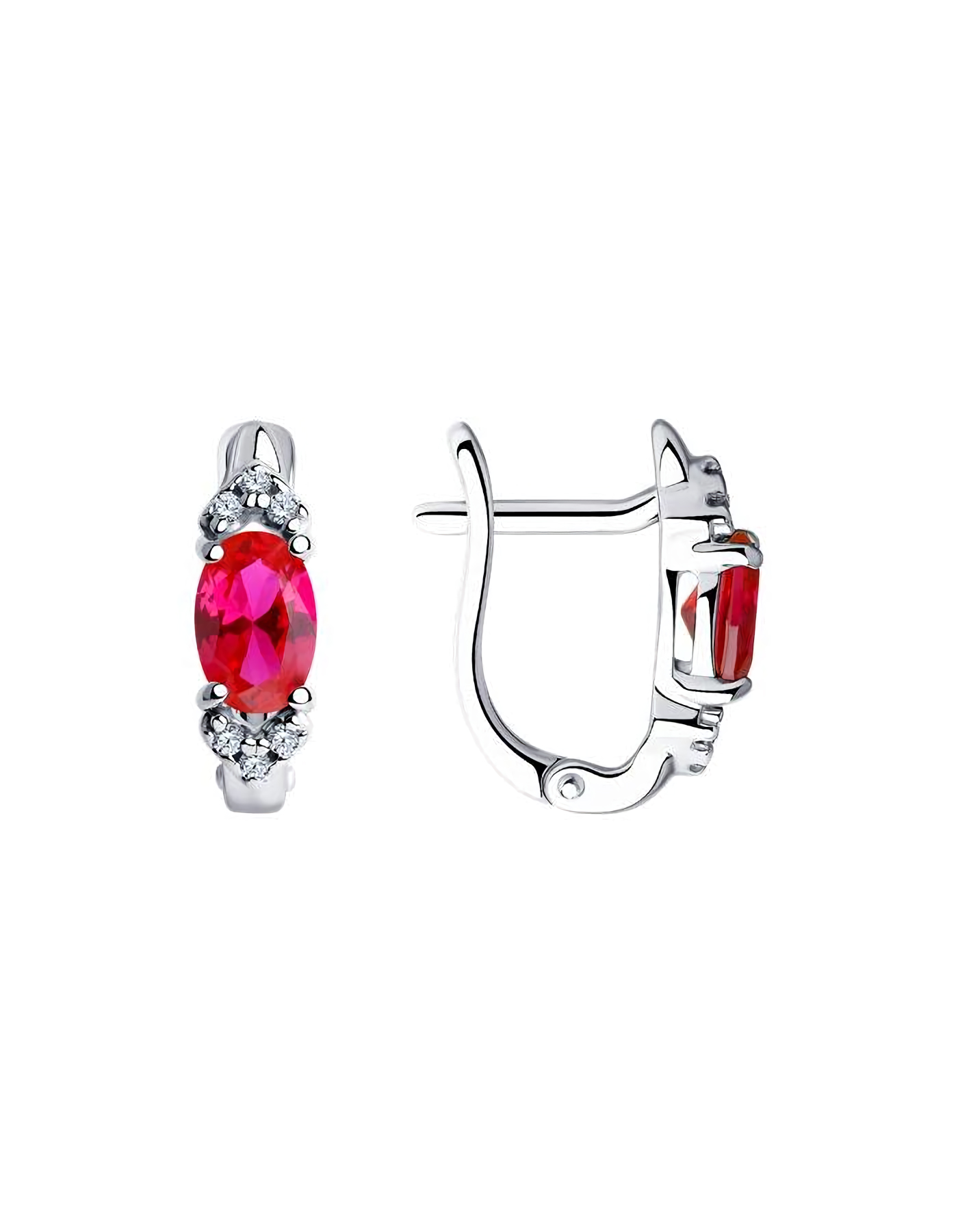

Серьги из серебра TEO MAORI 884020015, рубин искусственный/фианит, 884020015