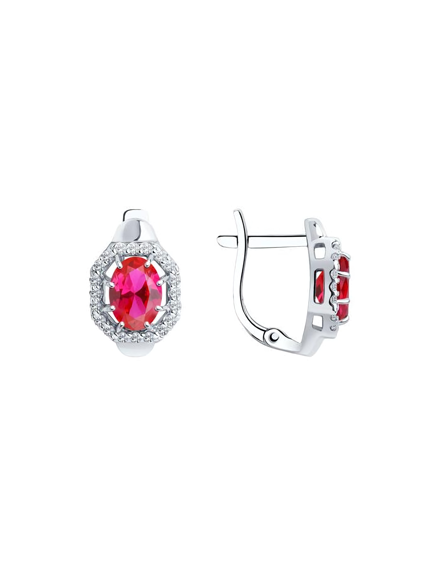 

Серьги из серебра TEO MAORI 884020007, рубин искусственный/фианит, 884020007