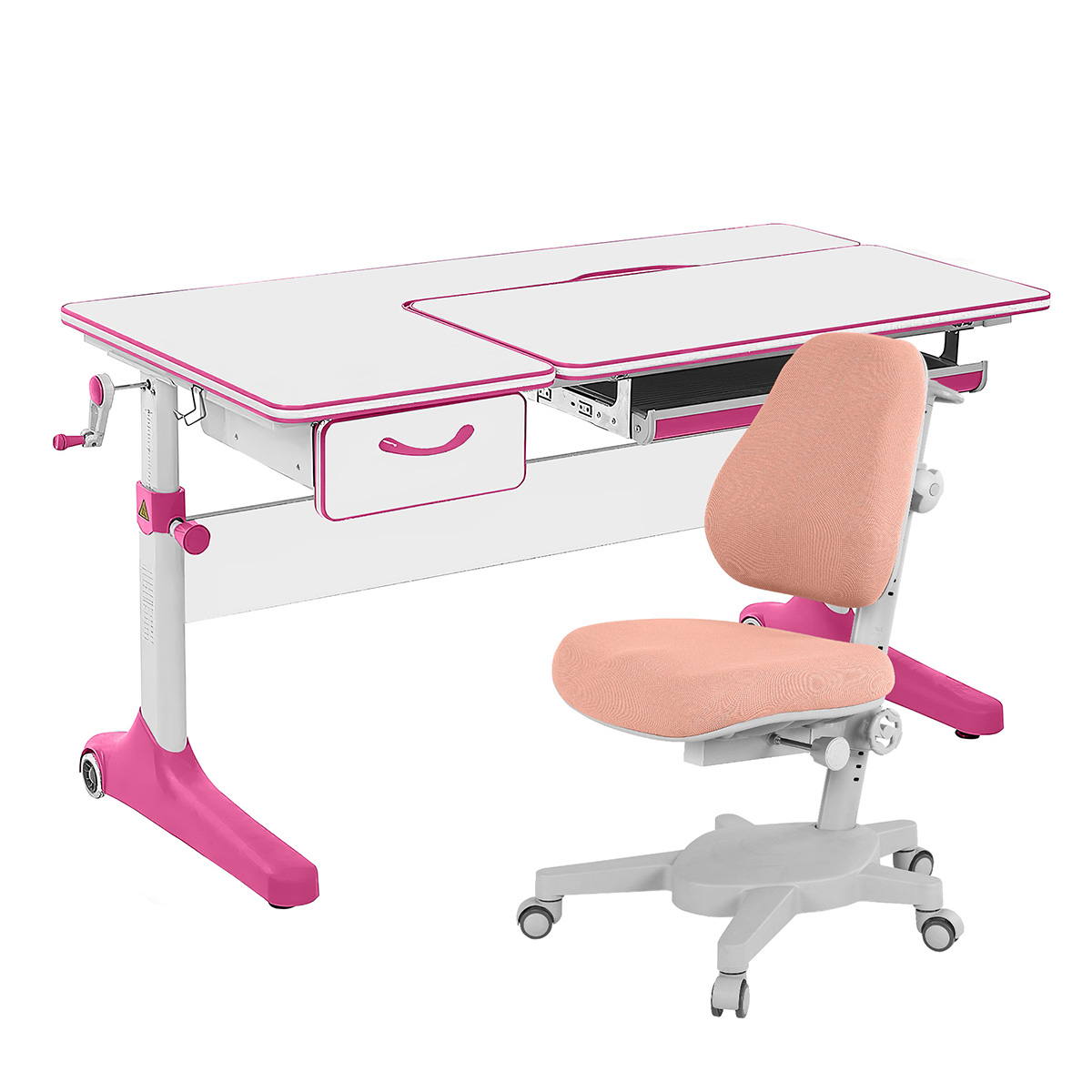 Комплект парта Anatomica Uniqa Lite белый/розовый со светло-розовым креслом Armata комплект kinderzen парта dali plus с креслом armata
