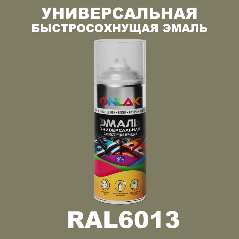 

Эмаль акриловая ONLAK RAL 6013 полуматовая, Зеленый, RAL-AER400-SPREY