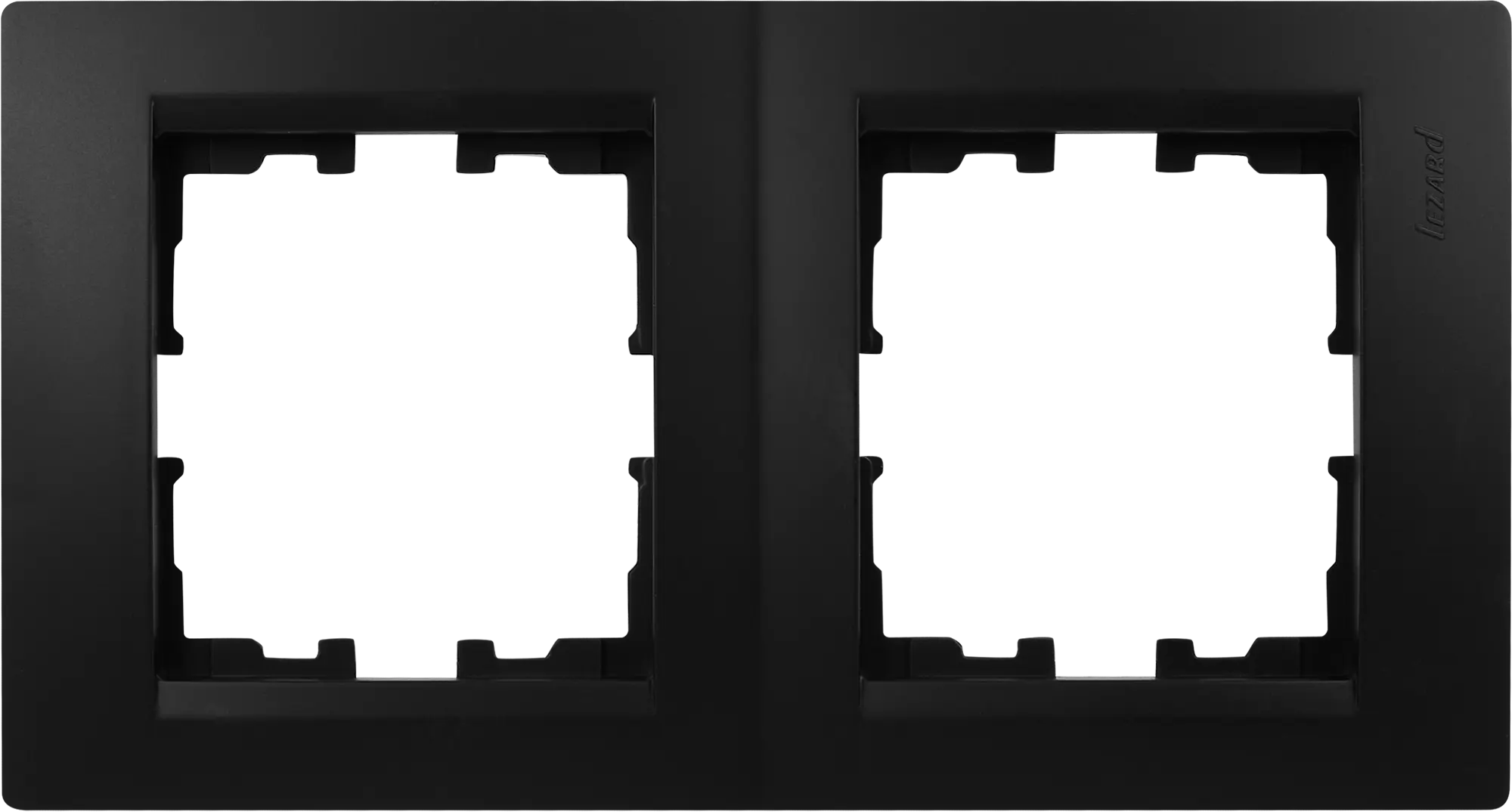 Рамка для розеток и выключателей Lezard Karina 2 поста вертикальная цвет черный бархат