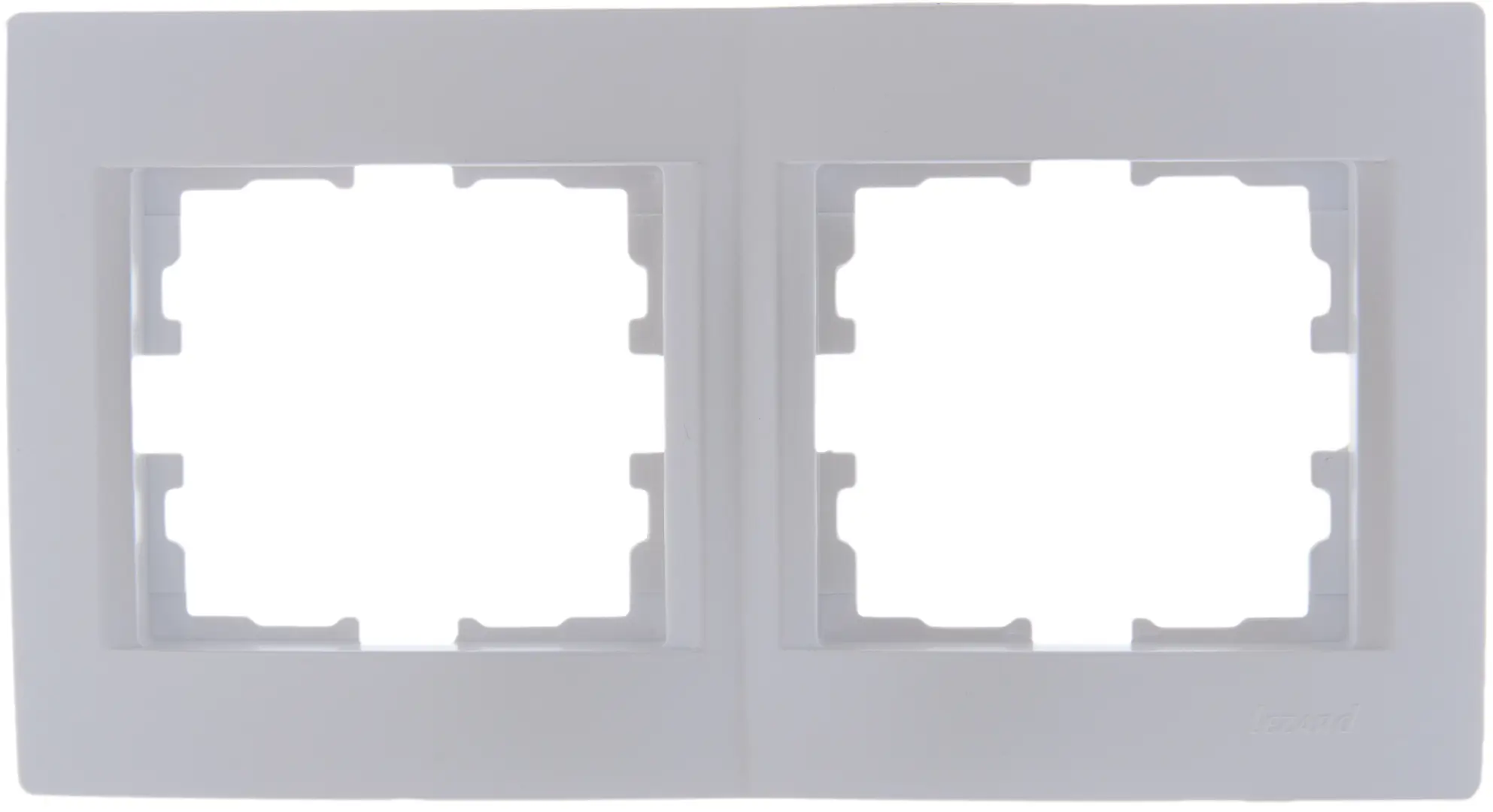 Рамка для розеток и выключателей Lezard Karina 2 поста горизонтальная цвет жемчужный белый