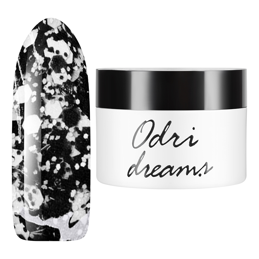 

Гель-лак трехфазный irisk Odri Dreams с эффектами 16 Black/White 5г, Черный