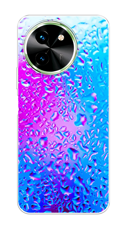 

Чехол на Vivo T3x/Y38 5G "Капли на стекле", Бирюзовый;розовый, 2610750-1