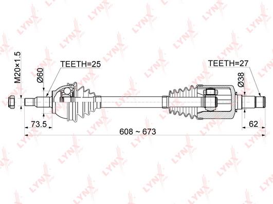 

Привод В Сборе | Перед Лев | Cd-1078 Nsii0018270854 LYNXauto арт. CD1078