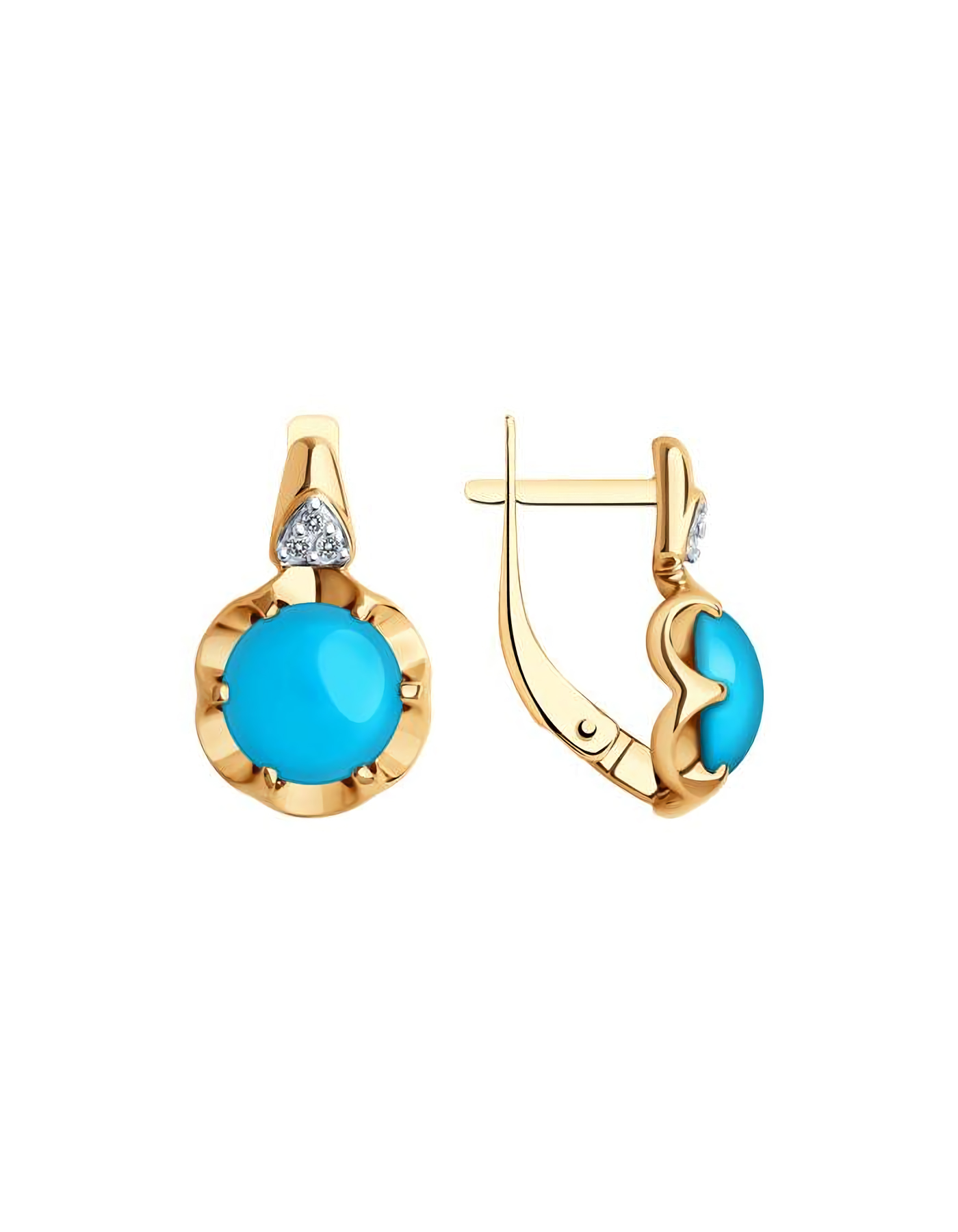 

Серьги из серебра TEO MAORI 883020357, бирюза/фианит, 883020357