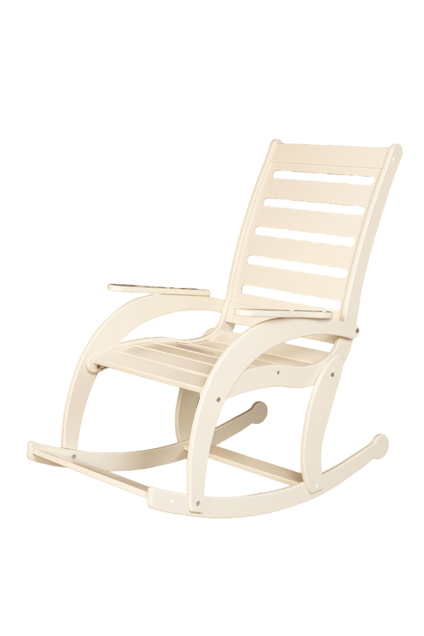 Кресло качалка деревянное Playwoods Сельма слоновая кость прямая спинка