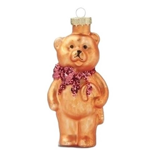 

Елочные игрушки Baoying Dong Медведь в шарфе золотой 7 см 12 шт, Золотистый