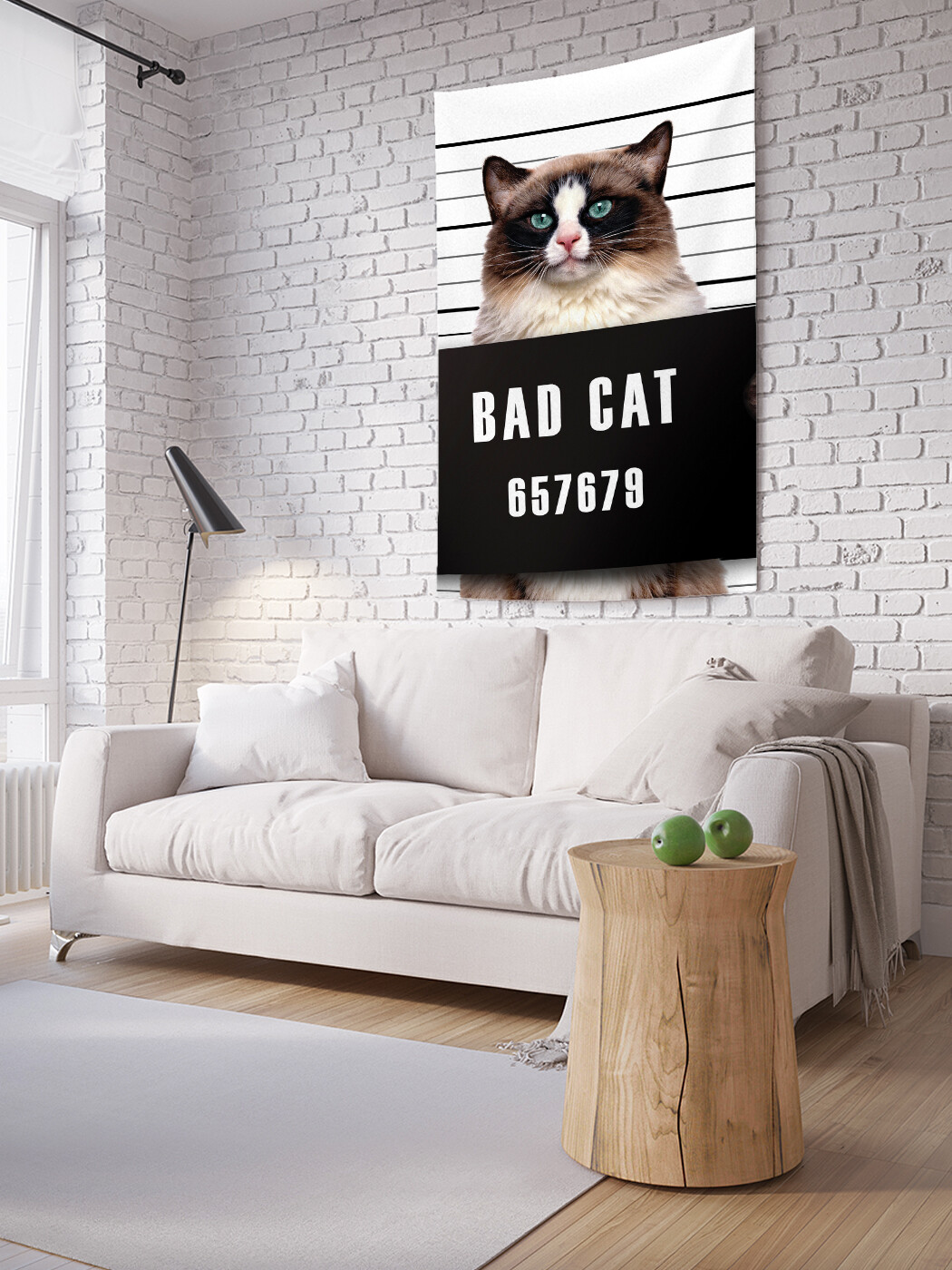 

Вертикальное фотопанно JoyArty Кот преступник, из ткани, 150х200 см