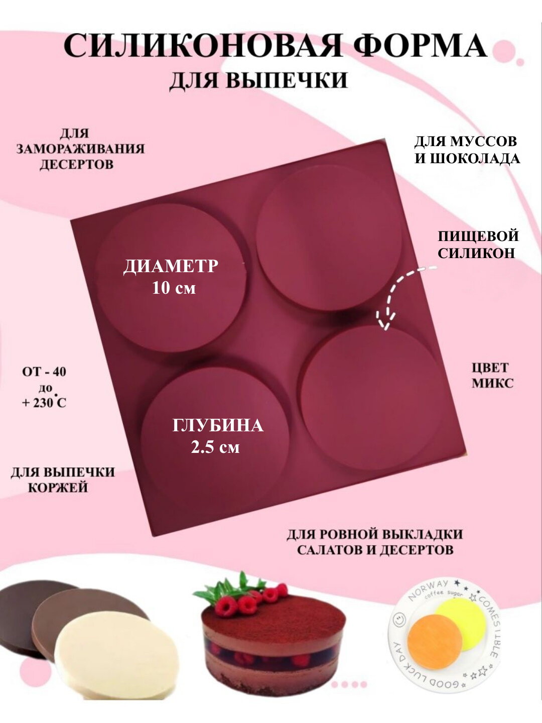 Силиконовая форма для выпечки и декора Будет сладко