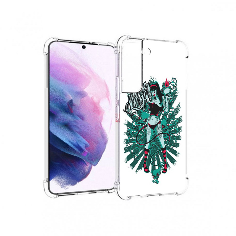 

Чехол MyPads Tocco для Samsung Galaxy S22 нарисованная девушка в татуировках, Прозрачный, Tocco