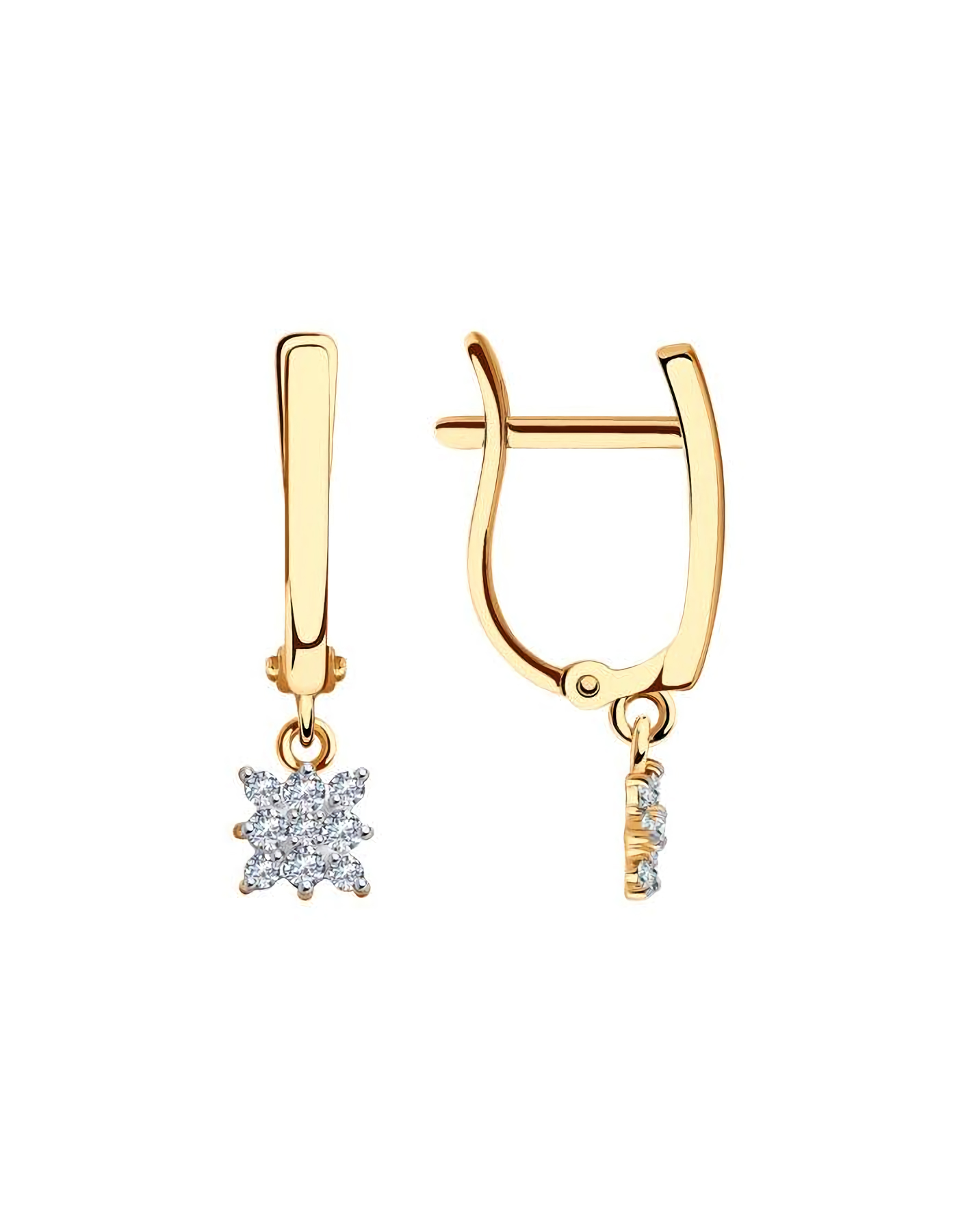 

Серьги подвески из золота TEO MAORI 829928, фианит, 829928