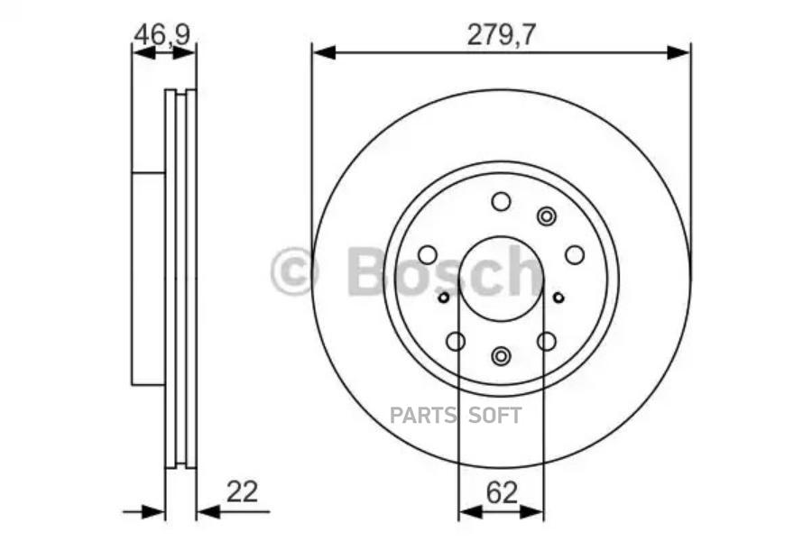 Тормозной диск Bosch комплект 2 шт. 0986479S58