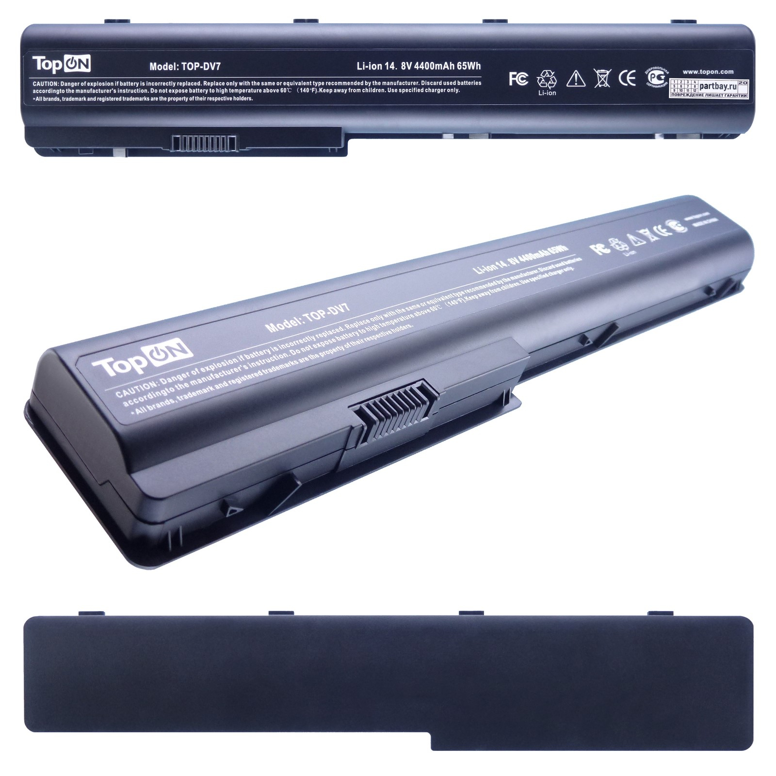 

Аккумулятор для HP Pavilion DV7-3140EF 14.8V 4400mAh 63Wh TopON