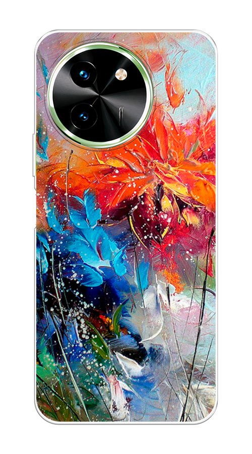 

Чехол на Vivo T3x/Y38 5G "Абстрактные цветы", Оранжевый;синий, 2610750-1