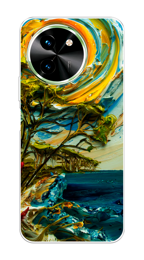 

Чехол на Vivo T3x/Y38 5G "Солнце живопись", Желтый;синий, 2610750-1