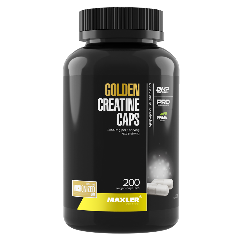 Креатин моногидрат микронизированный Maxler 100% Golden Creatine Caps, 200 капсул