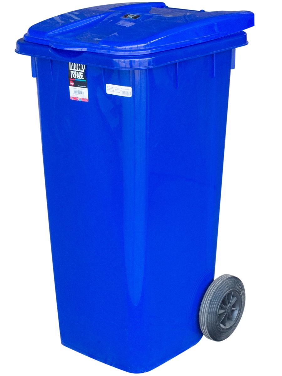фото Бак bora для мусора прямоугольный на колесах синий 120л. пл-bo997s