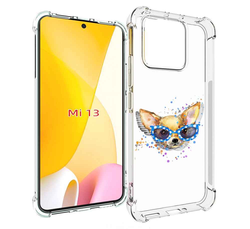 

Чехол MyPads чихуа-хуа в очках для Xiaomi 13, Прозрачный, Tocco