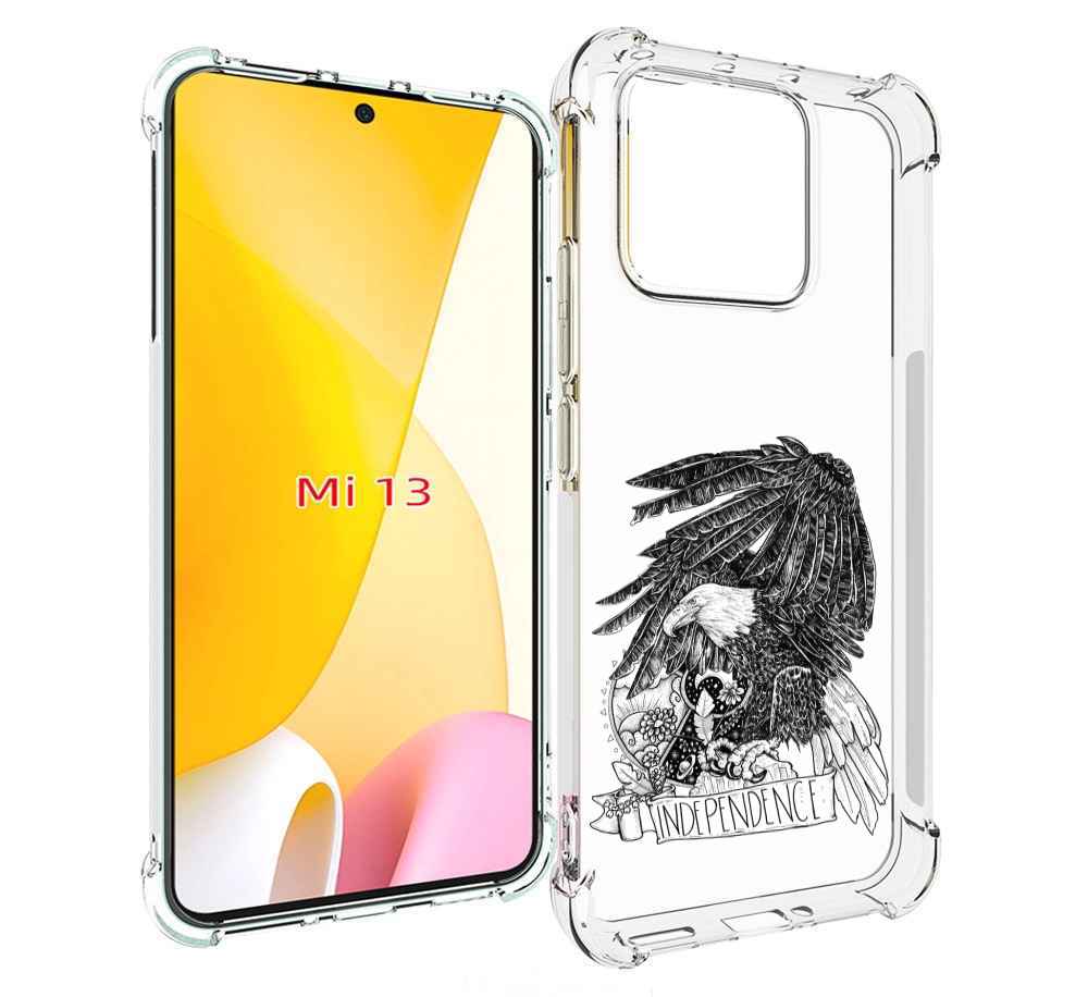 

Чехол MyPads черно белый сокол для Xiaomi 13, Прозрачный, Tocco