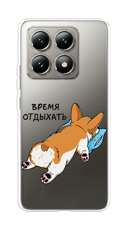 

Чехол на Xiaomi 14T "Корги отдыхает", Черный;коричневый;голубой, 322850-1
