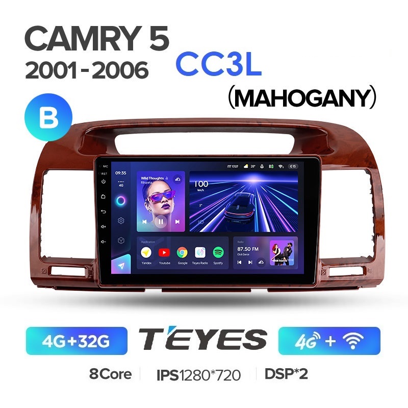 Автомобильная магнитола Teyes CC3L 4/32Гб Toyota Camry 5 XV 30 2001-2006 ANDROID