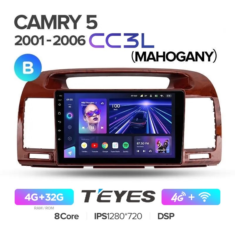 

Автомобильная магнитола Teyes CC3L 4/32Гб Toyota Camry 5 XV 30 2001-2006 ANDROID, Toyota Camry 5 XV 30 2001-2006 CC3L