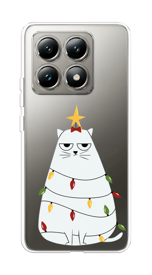 

Чехол на Xiaomi 14T "Котик в гирлянде", Белый;красный;желтый, 322850-1