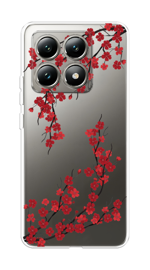 

Чехол на Xiaomi 14T "Красная сакура", Красный;черный, 322850-1
