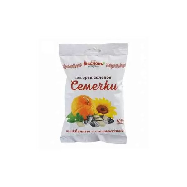 

Семечки подсолнечные ассорти МясновЪ БУФЕТ жареные соленые 100 г