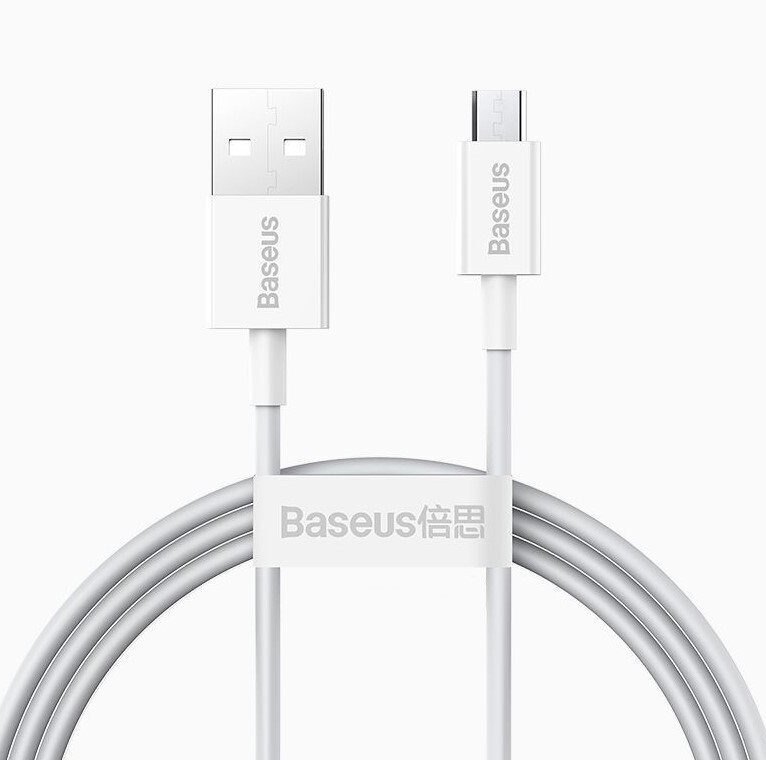 фото Кабель usb baseus superior series fast charging, usb - microusb, 2а, 1 м, белый