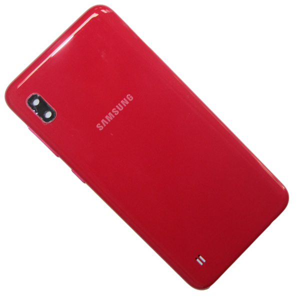 

Задняя крышка для Samsung SM-A105F (Galaxy A10) со стеклом камеры <красный> (премиум)