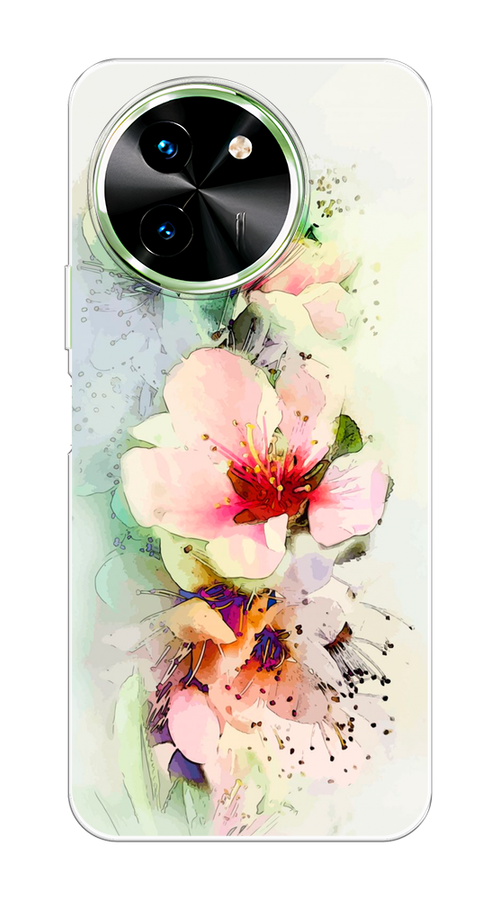 

Чехол на Vivo T3x/Y38 5G "Нежные цветы", Зеленый;розовый, 2610750-1