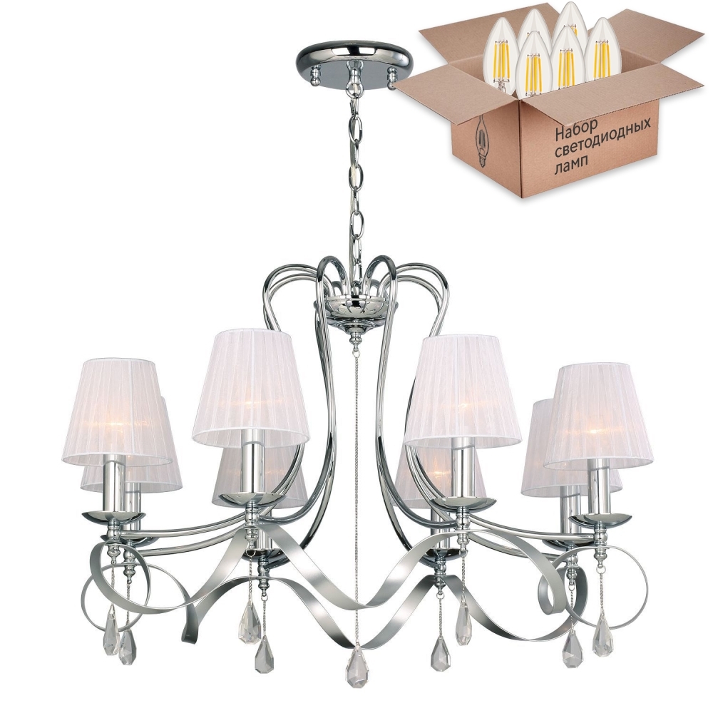 

Подвесная люстра с лампочками Favourite Amabilis 2597-8P+Lamps E14 Свеча