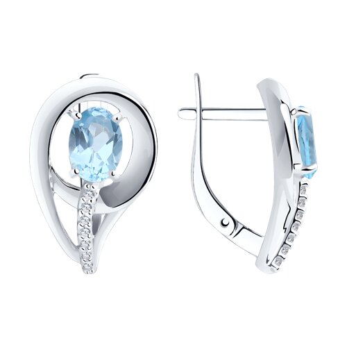 

Серьги из серебра TEO MAORI 894-320-00551-1, топаз/фианит, 894-320-00551-1