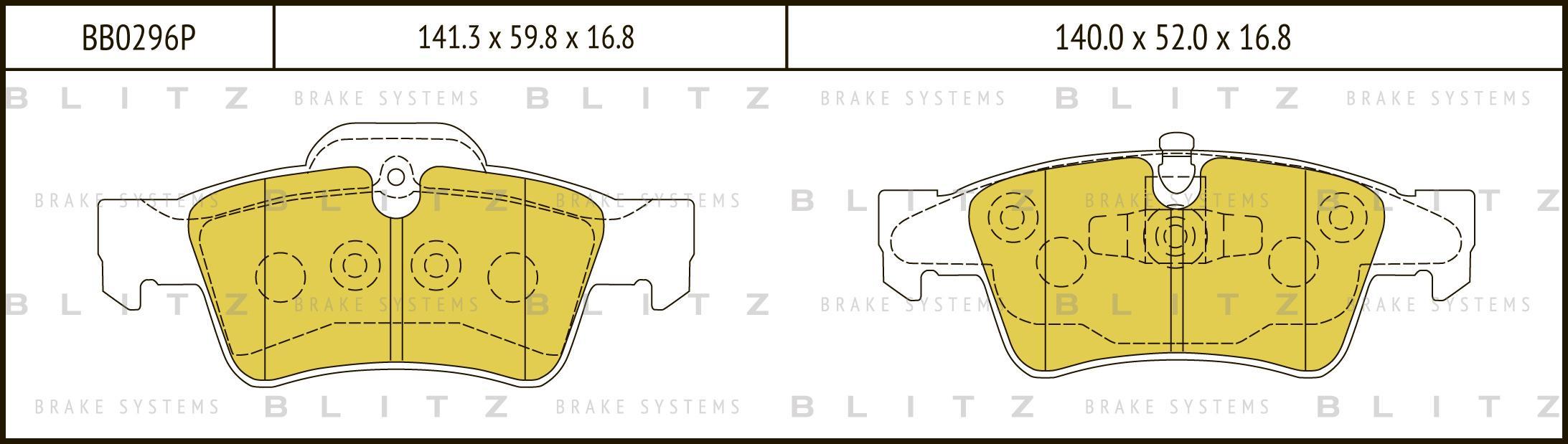 

Тормозные колодки BLITZ задние дисковые bb0296p
