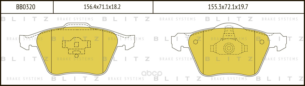 

Тормозные колодки BLITZ передние дисковые bb0320