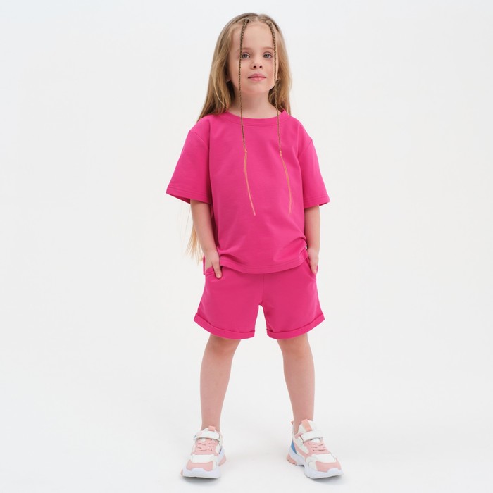 

KAFTAN Комплект детский (футболка, шорты) KAFTAN Basic line 32 (110-116), розовый
