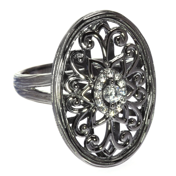 

Кольцо из серебра р. 17,5 JV SR00086_001_BLK, фианит, SR00086_001_BLK