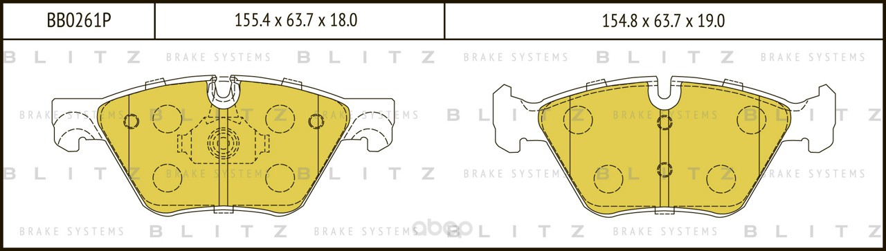

Тормозные колодки BLITZ передние дисковые bb0261p