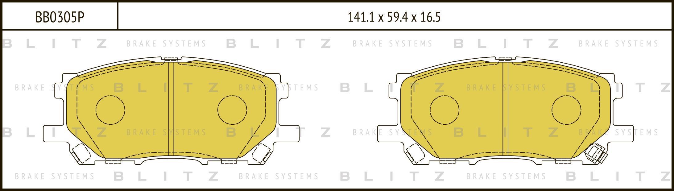 

Тормозные колодки BLITZ передние дисковые bb0305p