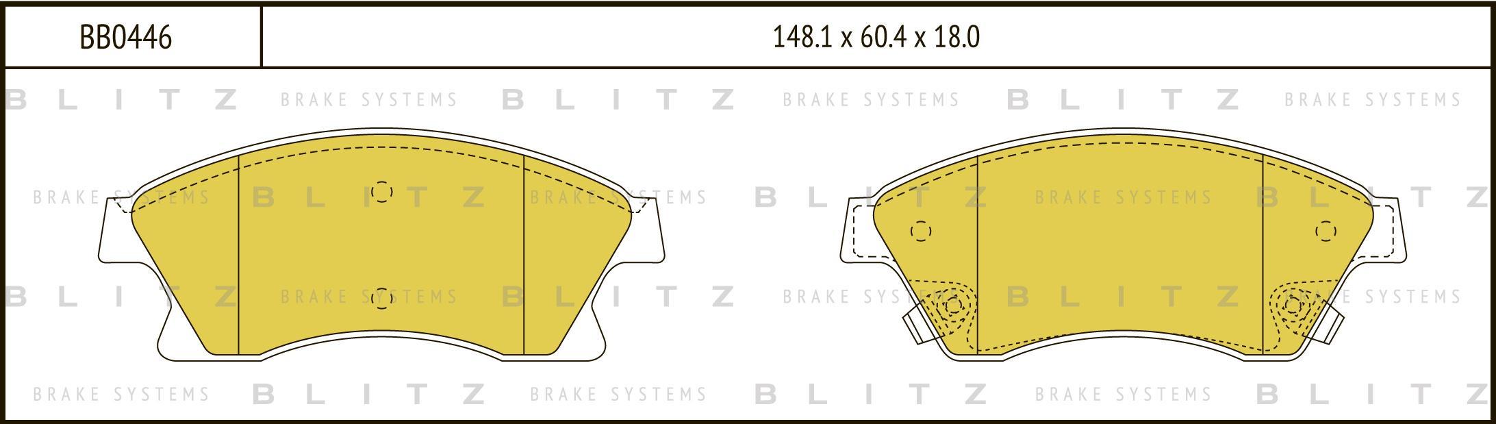 

Тормозные колодки BLITZ передние дисковые bb0446